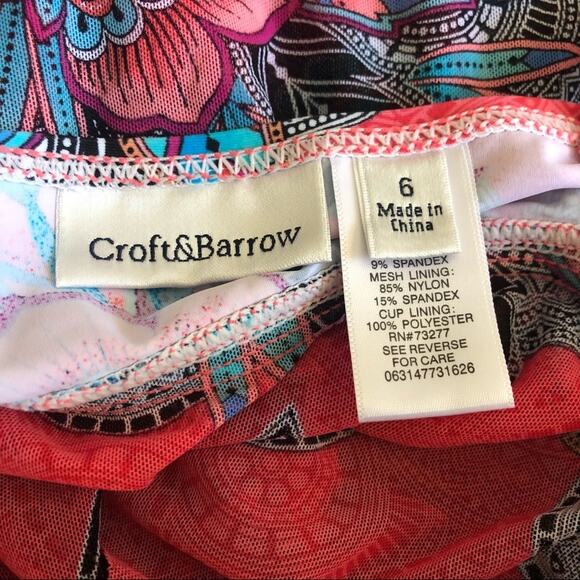 Swim Tankini Top Wrap Sheer Boho Feather Woman’s Size 6 - Picture 4 of 6